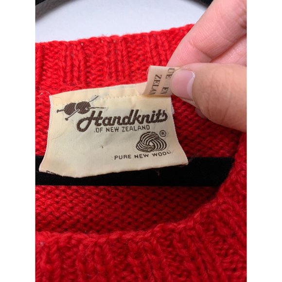 Handknits Of New Zealand 100% Wool Sheep Sweater - Picture 3 of 8